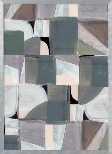 Soft Geometric Abstract | Poster - Silver Frame Interior
