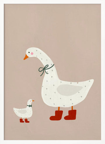 Goose and Gosling | Poster - White Frame Interior