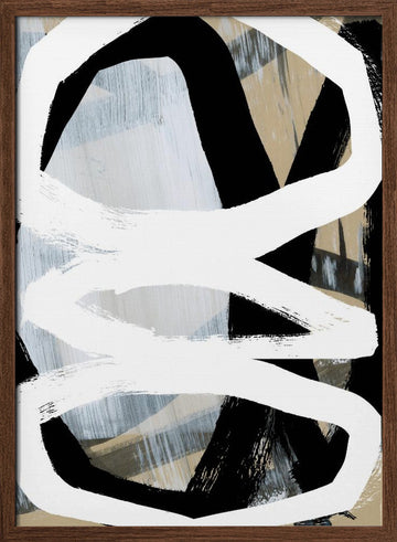 Modern Abstract Lines | Poster - Walnut Frame Interior