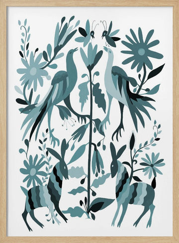 Whimsical Forest Life | Poster - Wood Frame Interior