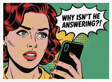 Frustrated Pop Art Call | Poster - White Frame Interior