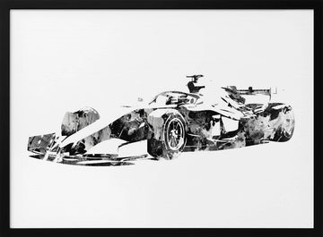 Abstract Formula Racer | Poster - Black Metal Frame Interior