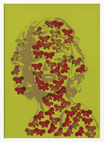 Marilyn Monroe Butterflies | Poster - White Frame Interior
