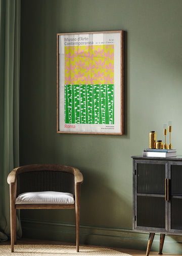Pink Leaves Green Trees | Poster - Room Interior 2
