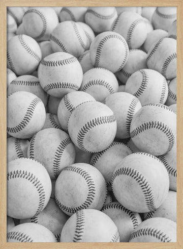 Many Baseballs | Poster - Wood Frame Interior