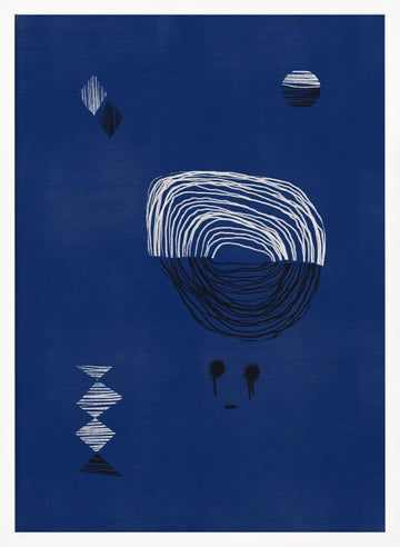 Indigo Night Gaze | Poster - White Frame Interior