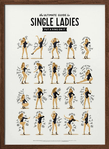 Iconic Dance Poses | Poster - Walnut Frame Interior