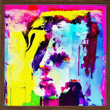Vibrant Abstract Portrait | Poster - Walnut Frame Interior