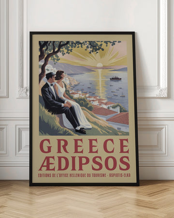 Couple's Greek Sunset | Poster - Room Interior 1