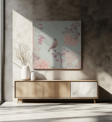 Serene Asian Bird Art | Canvas - Room Interior 2