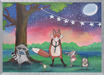 Whimsical Animal Band | Poster - Silver Frame Interior