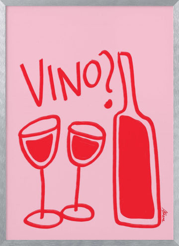 Vino? | Poster - Silver Frame Interior
