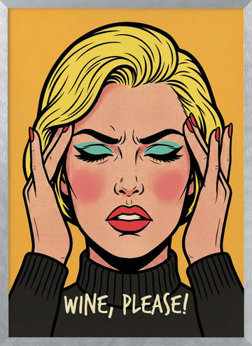 Wine Please Pop Art | Poster - Silver Frame Interior