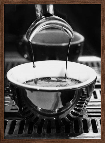 Rich Espresso Stream | Poster - Walnut Frame Interior