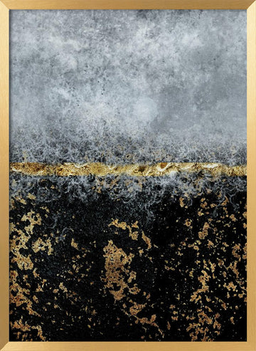 Golden Horizon Abstract | Poster - Gold Frame Interior
