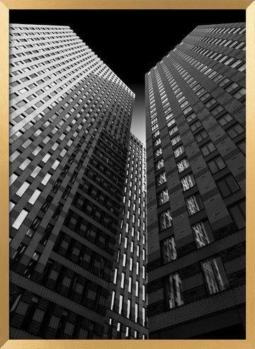 Urban Tower Geometry | Poster - Gold Frame Interior