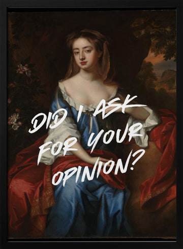 Elegant Opinion Woman | Poster - Black Metal Frame Interior