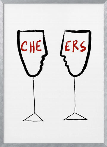 Cheers Faces | Poster - Silver Frame Interior