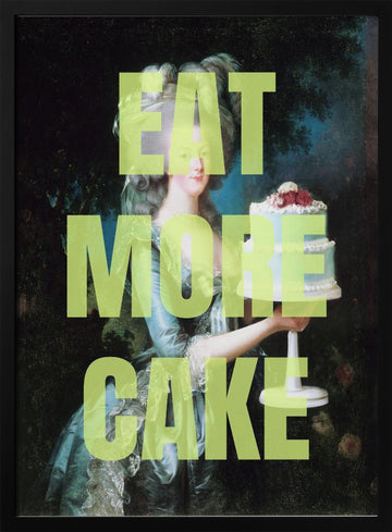 Eat More Cake Portrait | Poster - Black Metal Frame Interior