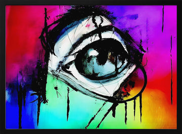 Intense Rainbow Eye | Poster - Black Metal Frame Interior