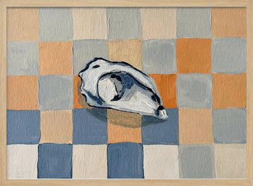 Oyster Shell Checkers | Poster - Wood Frame Interior