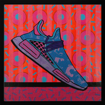 Vibrant Pop Art Sneaker | Poster - Black Metal Frame Interior