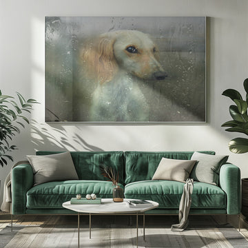 Pensive Dog Rainy Window | Poster - Room Interior 1
