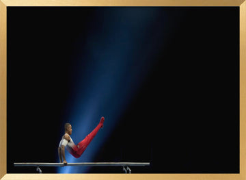 Gymnast on Parallel Bars | Poster - Gold Frame Interior