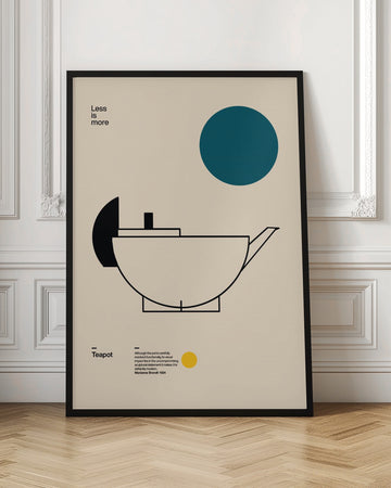 Sleek Bauhaus Teapot | Poster - Room Interior 1