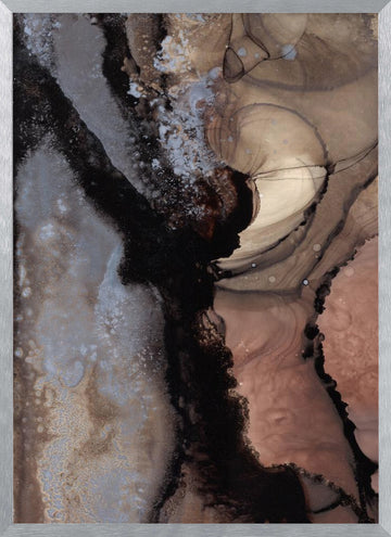 Organic Shapes with Earthy Tones | Poster - Silver Frame Interior