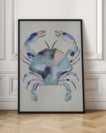 Coastal Blue Crab Painting | Poster - Room Interior 1