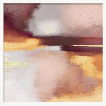 Golden Blush Abstract | Poster - White Frame Interior