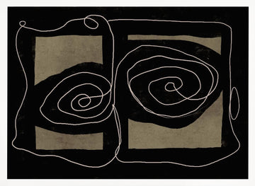 Dark Abstract Spirals | Poster - White Frame Interior