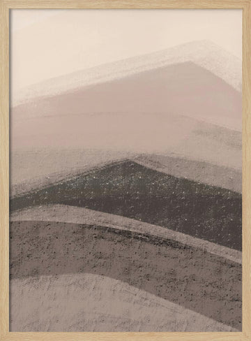 Muted Mountain Abstract | Poster - Wood Frame Interior