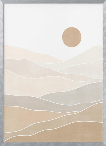 Layered Desert Sun | Poster - Silver Frame Interior