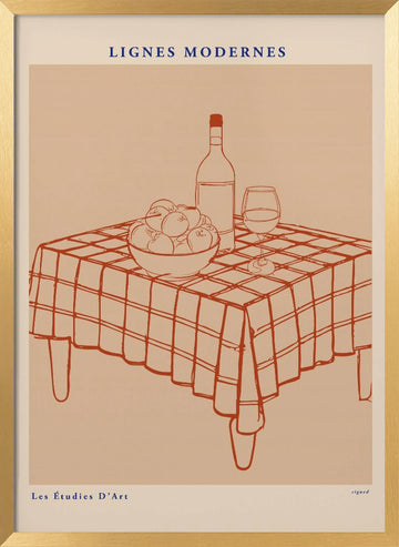 Lignesmodernesno08 | Poster - Gold Frame Interior