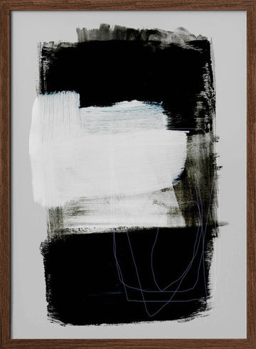 Abstract Brush Strokes 130 | Poster - Walnut Frame Interior