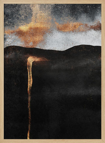 Molten Gold Cascade | Poster - Wood Frame Interior