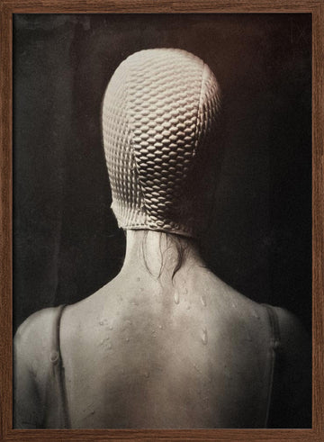Pensive Swimmer's Back | Poster - Walnut Frame Interior