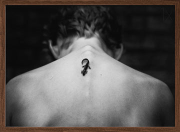 Lizard On Bare Skin | Poster - Walnut Frame Interior
