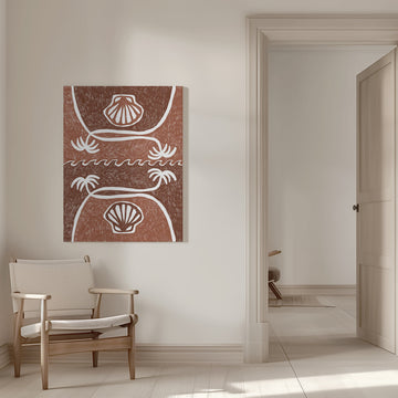 Tropical Beach Scallops | Canvas - Room Interior 1