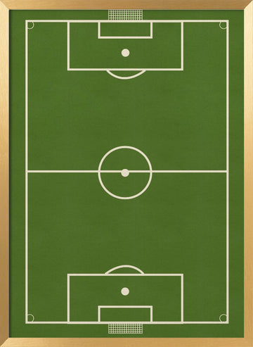 Green Soccer Field | Poster - Gold Frame Interior