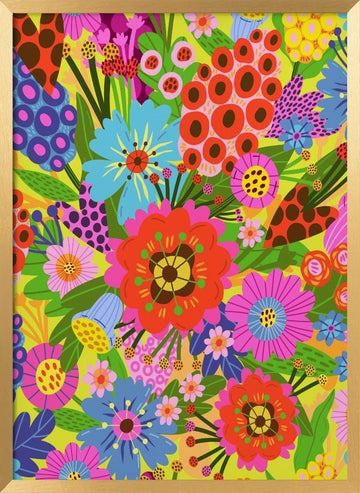 Vibrant Blossoms | Poster - Gold Frame Interior