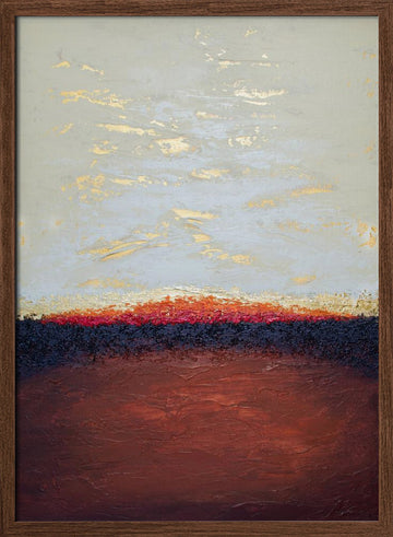 Golden Desert Horizon | Poster - Walnut Frame Interior