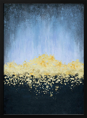 Golden Horizon Abstract | Poster - Black Metal Frame Interior