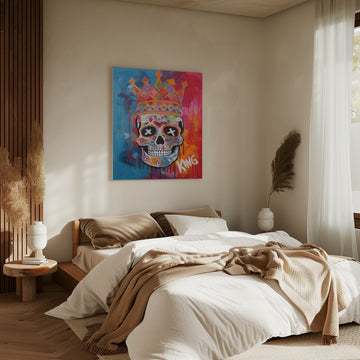 Colorful King Skull | Canvas - Room Interior 2