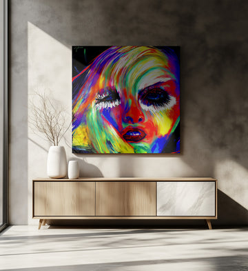 Vibrant Pop Art Portrait | Canvas - Room Interior 2