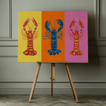 Colorful Pop Lobsters | Canvas - Room Interior 1