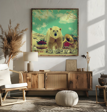 Festive Polar Bear Scene | Poster - Room Interior 2