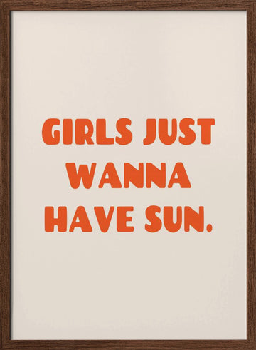 Girls Summer Sun | Poster - Walnut Frame Interior